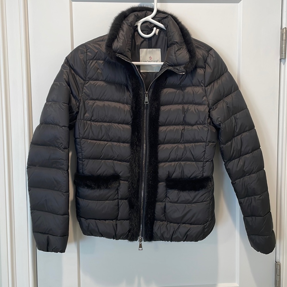 Moncler Mink Fur Accented Puffer Jacket